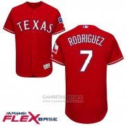 Camiseta Beisbol Hombre Texas Rangers 7 Pudge Rodriguez Rojo 2017 Flex Base