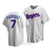 Camiseta Beisbol Hombre Texas Rangers Ivan Rodriguez Cooperstown Collection Primera Blanco