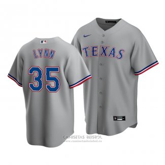 Camiseta Beisbol Hombre Texas Rangers Lance Lynn Replica Road 2020 Gris