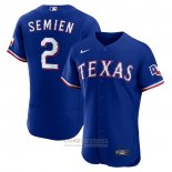Camiseta Beisbol Hombre Texas Rangers Marcus Semien Alterno Autentico Azul