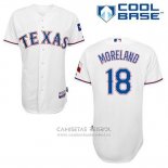 Camiseta Beisbol Hombre Texas Rangers Mithch Moreland 18 Blanco Primera Cool Base