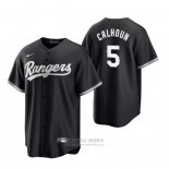 Camiseta Beisbol Hombre Texas Rangers Willie Calhoun Replica 2021 Negro