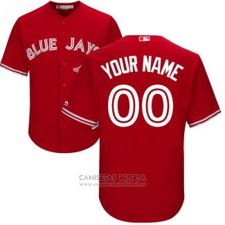 Camiseta Beisbol Hombre Toronto Blue Jays Personalizada Rojo