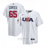 Camiseta Beisbol Hombre USA 2023 Nestor Cortes Replica Blanco