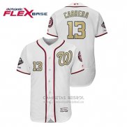 Camiseta Beisbol Hombre Washington Nationals Asdrubal Cabrera 2019 Gold Program Flex Base Blanco