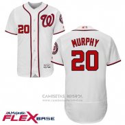 Camiseta Beisbol Hombre Washington Nationals Daniel Murphy Autentico Collection Blanco Flex Base Jugador
