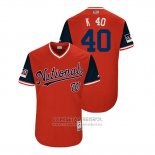 Camiseta Beisbol Hombre Washington Nationals Kelvin Herrera 2018 LLWS Players Weekend K 40 Rojo