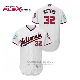 Camiseta Beisbol Hombre Washington Nationals Matt Wieters 2019 Entrenamiento de Primavera Flex Base Blanco