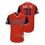 Camiseta Beisbol Hombre Washington Nationals Max Scherzer 2018 LLWS Players Weekend Toronto Blue Jays Eye Rojo