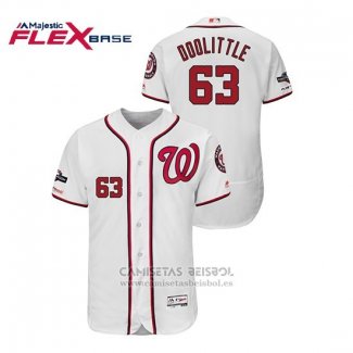 Camiseta Beisbol Hombre Washington Nationals Sean Doolittle 2019 Postemporada Flex Base Blanco