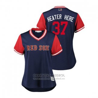 Camiseta Beisbol Mujer Boston Red Sox Heath Hembree 2018 LLWS Players Weekend Heater Here Azul