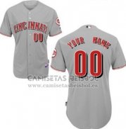 Camiseta Beisbol Mujer Cincinnati Reds Personalizada Gris