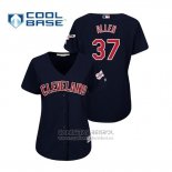 Camiseta Beisbol Mujer Cleveland Indians Cody Allen 2019 All Star Patch Cool Base Azul