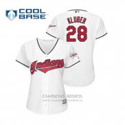 Camiseta Beisbol Mujer Cleveland Indians Corey Kluber 2019 All Star Patch Cool Base Blanco