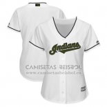 Camiseta Beisbol Mujer Cleveland Indians Personalizada 2018 Blanco