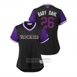 Camiseta Beisbol Mujer Colorado Rockies David Dahl 2018 LLWS Players Weekend Baby Dahl Negro