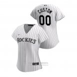 Camiseta Beisbol Mujer Colorado Rockies Personalizada 2020 Replica Primera Blanco