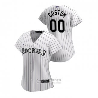 Camiseta Beisbol Mujer Colorado Rockies Personalizada 2020 Replica Primera Blanco