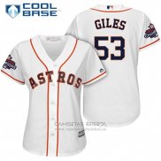 Camiseta Beisbol Mujer Houston Astros 2017 World Series Campeones Ken Giles Blanco Cool Base