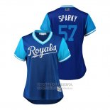 Camiseta Beisbol Mujer Kansas City Royals Glenn Sparkman 2018 LLWS Players Weekend Sparky Azul