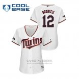 Camiseta Beisbol Mujer Minnesota Twins Jake Odorizzi 2019 Postemporada Cool Base Blanco