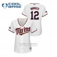 Camiseta Beisbol Mujer Minnesota Twins Jake Odorizzi 2019 Postemporada Cool Base Blanco