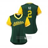 Camiseta Beisbol Mujer Oakland Athletics Khris Davis 2018 LLWS Players Weekend Kd Verde