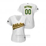 Camiseta Beisbol Mujer Oakland Athletics Personalizada 2019 Postemporada Cool Base Blanco