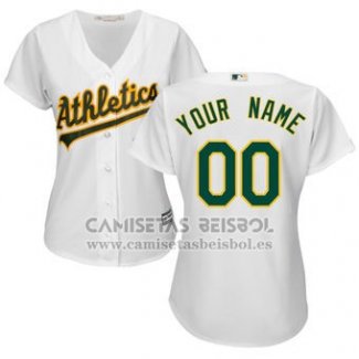 Camiseta Beisbol Mujer Oakland Athletics Personalizada Blanco