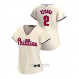 Camiseta Beisbol Mujer Philadelphia Phillies Jean Segura 2020 Replica Alterno Crema