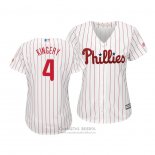 Camiseta Beisbol Mujer Philadelphia Phillies Scott Kingery Cool Base Primera Blanco