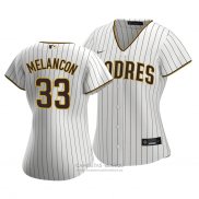 Camiseta Beisbol Mujer San Diego Padres Mark Melancon Replica Primera Blanco