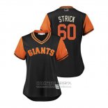 Camiseta Beisbol Mujer San Francisco Giants Hunter Strickland 2018 LLWS Players Weekend Strick Negro