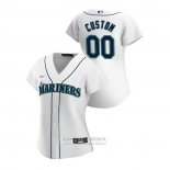 Camiseta Beisbol Mujer Seattle Mariners Personalizada 2020 Replica Primera Blanco