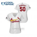 Camiseta Beisbol Mujer St. Louis Cardinals Adam Wainwright 2019 Postemporada Cool Base Blanco