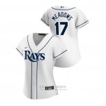 Camiseta Beisbol Mujer Tampa Bay Rays Austin Meadows 2020 Replica Primera Blanco