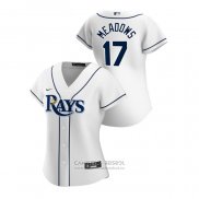 Camiseta Beisbol Mujer Tampa Bay Rays Austin Meadows 2020 Replica Primera Blanco