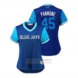 Camiseta Beisbol Mujer Toronto Blue Jays Thomas Pannone 2018 LLWS Players Weekend Pannone Azul