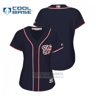 Camiseta Beisbol Mujer Washington Nationals Cool Base Alterno Azul