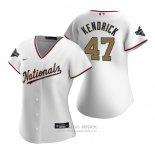 Camiseta Beisbol Mujer Washington Nationals Howie Kendrick 2020 Gold Program Replica Blanco