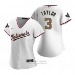 Camiseta Beisbol Mujer Washington Nationals Michael A. Taylor 2020 Gold Program Replica Blanco