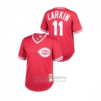 Camiseta Beisbol Nino Cincinnati Reds Barry Larkin Cooperstown Collection Mesh Batting Practice Rojo