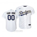 Camiseta Beisbol Nino Los Angeles Dodgers Personalizada 2021 Gold Program Replica Blanco