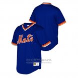 Camiseta Beisbol Nino New York Mets Cooperstown Collection Mesh Wordmark V-Neck Azul