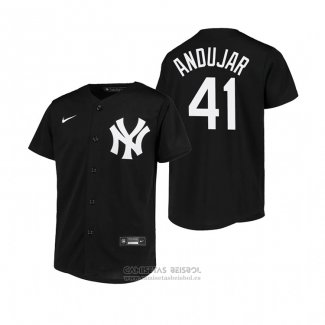 Camiseta Beisbol Nino New York Yankees Miguel Andujar Replica Negro
