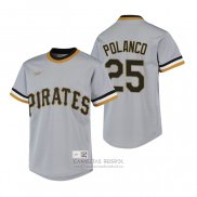 Camiseta Beisbol Nino Pittsburgh Pirates Gregory Polanco Cooperstown Collection Road Gris