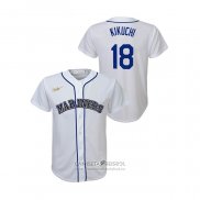 Camiseta Beisbol Nino Seattle Mariners Yusei Kikuchi Cooperstown Collection Primera Blanco