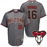 Camiseta Beisbol Hombre Arizona Diamondbacks 16 Chris Owings Gris