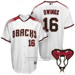 Camiseta Beisbol Hombre Arizona Diamondbacks 16 Chris Owings Primera Blanco