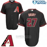 Camiseta Beisbol Hombre Arizona Diamondbacks 27 Brandon Drury Negro Cool Base